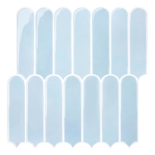 COMSTICKC Più Spessa Piastrelle Adesive Cucina Blu, 10 Pezzi 30,5 x 30,5 cm, Adesivi per Piastrelle Bagno, Murali 3D Autoadesivo Cucina Decorativi, Impermeabili, 2,5 mm Spessore