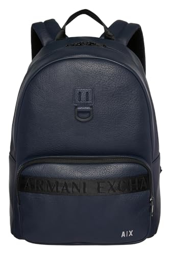 Armani Exchange Herr Pantelleria Backpack, blå marinblå, Blue Navy, Einheitsgröße