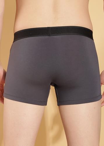 Image of Force NXT Men's Super Combed Cotton Elastane Stretch Fabric Solid Trunk | Ultra Soft and Durable Waistband for Daily Uses | Label Free Outer Elastic Underwear for Men