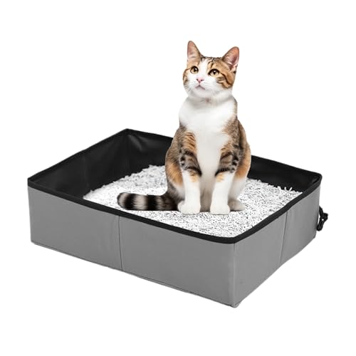 Litière pour chat pliable idéale pour le camping et les trajets