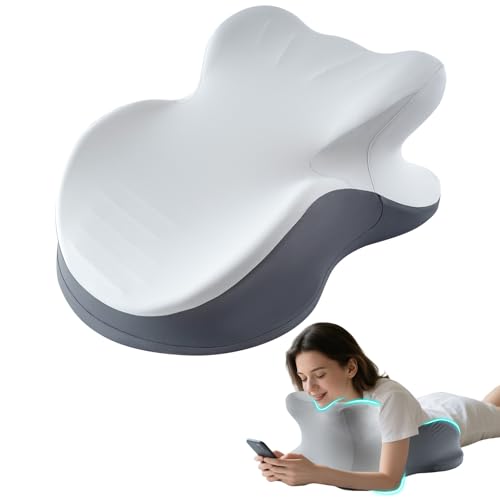 Image of MOONYOOY Ergonomic Zoned Memory Foam Wedge Pillow for Bed, Prone Sleeping & Reading Cushion with Smooth Unibody Gentle Incline, Targeted Support for Stomach Sleepers & Back Pain Relief, Washable Cover