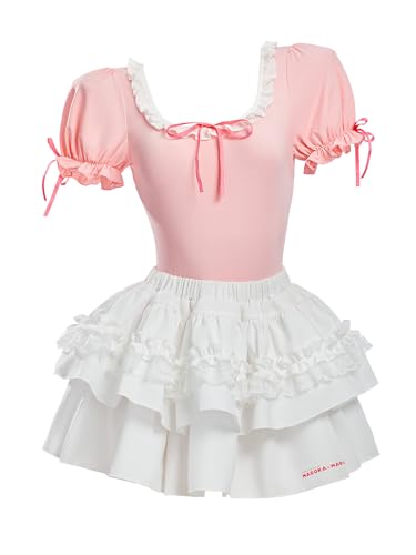 Micotaku Officially Licensed Puella Magi Madoka Magica Women's Madoka Kaname Bodysuit with Skirt Set