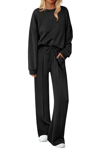 Ekouaer Lounge Sets for Women Long Sleeve Tops and Long Pants Soft
