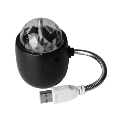 Wakauto 1pc Stylish USB Charging Mini Disco Light Reading Lamp Black RGB Light Portable Scene Layout Decoration for Parties Reading Atmosphere