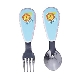 Kinderen Bestek, Cartoon Decoratie Kinderbestek Set Abs Materiaal voor Thuis Keuken voor Gezinnen met Kinderen(blauw)