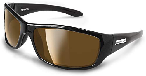 Newport Polarized Regatta Bifocal Sunglasses Black Frame with Amber (Brown) Polarized Lenses.