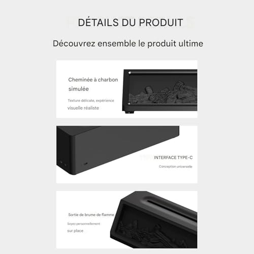 Humidificateur d'air rétro poêle à charbon LED pour un salon cocooning - 7