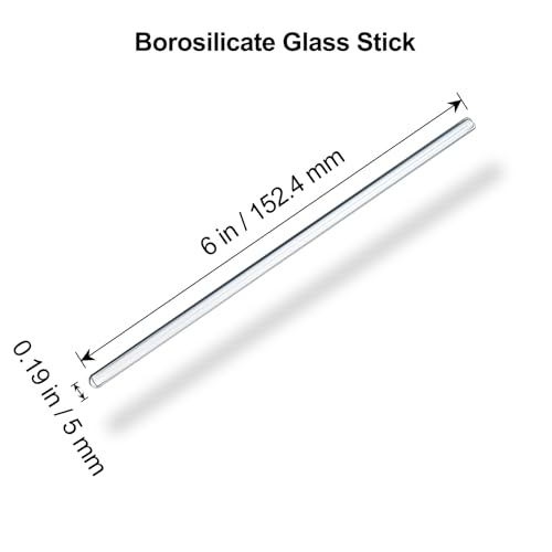 15 pack coffee stirrers glass stirring rods diameter 5mm length 6 inch glass coffee stir sticks borosilicate glass stirring rod for mixing lab