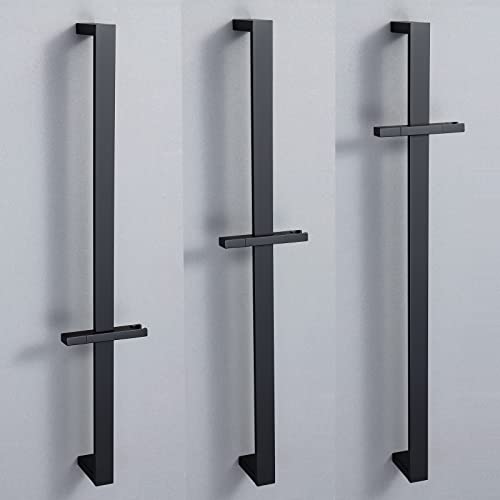 Pattlye Brass Shower Slide Bar With Height And Angle Adjustable Handheld Shower Head Holder Wall Mount Shower Wand Bracket, Matte Black, Pt004 #TOP4