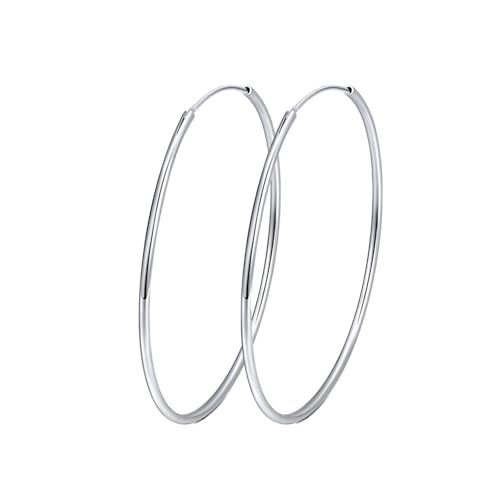 Pendientes de aro de plata para mujer Beydodo aretes circulares para look de oficina