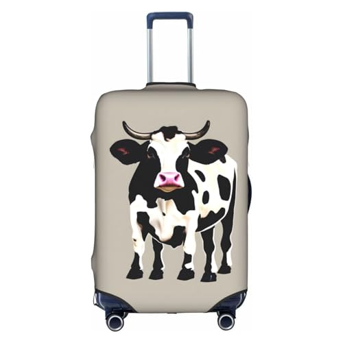 Cow Black Spot Print Luggage Cover For Suitcases, Travel Case Protector, Simple & Convenient Installation