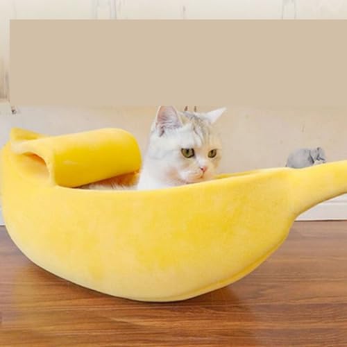 犬 ペットドーム ペットハウス バナナ ベッド 猫 可愛い お洒落 簡単お手入れ ソフト 半密閉 ドーム型 昼寝 暖かい おしゃれ 可愛い ペット犬 安定した 多機能 噛み耐え 通年 収納便利 L-65*25*18CM