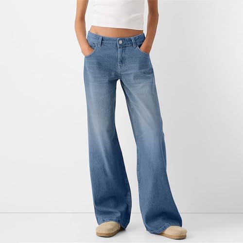 Women Baggy Jeans Low Rise Wide Leg Boyfriend Denim Pant Y2k Trendy Stretchy Straight Leg Loose Casual Cowgirl Pants3