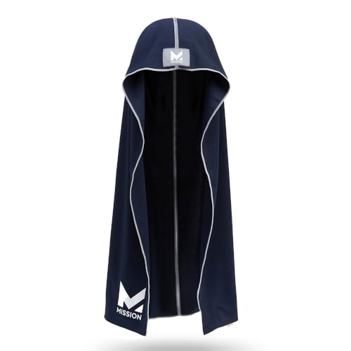Image of MISSION Cooling Hoodie Towel, Evaporative Cool Technology, Cools Instantly When Wet, UPF 50 Sun Protection, Contours Your Head to Stay in Place, Great for Sports, Fitness, Gym