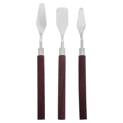 minkissy 3pcs Palette Knife Set for Artists, Flexible Oil Painting Scraper and Acrylic Paint Mixing Tools, Sturdy Art Painting Knives for Canvas and Texture Techniques