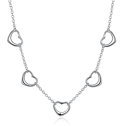 Chaîne collier coeur 18 pouces anti-ternissement pour femme