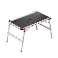 Hailo TP2 Plus | Work & Staircase Platform | Length and Height-Adjustable Telescopic Rails and feet | Integrated Bubble Level | for use with Step stools & stepladders