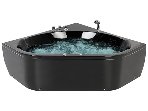 Baignoire d'Angle Hydromassante Acrylique 140 cm LED