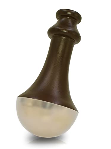 Spanzo Creation Kansa Zauberstab in Kronenform, Massagestab, Entgiftung und tiefe Entspannung, Teakholzgriff (Braun)