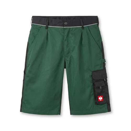 Engelbert Strauss Arbeitsshorts e.s.Image – robuste Herren Shorts mit vielen Taschen, elastischem Bund & verstärkten Nähten (DE/NL/SE/PL, Bundweite, 48, Regular, Regular, grün/schwarz)