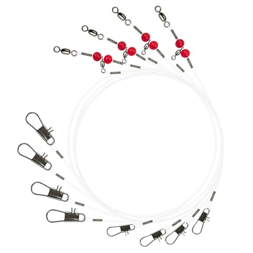 Narcissus Double Drop Saltwater Fishing Rig – Mono 2 Hook Bottom Rigs with Swivels & Snaps, Pre-Tied Surf Pier Boat Leader Line for Snapper, Bass, Mackerel, Catfish (Single Drop Rig-24Pack)