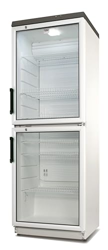Beko Professional Glaskühlschrank, ADN 230/2 BP, 320 Liter, 60x60x173 cm, Weiß, 2 Türen, Automatische Abtauung