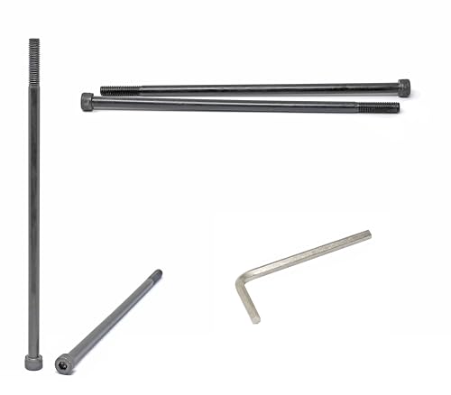 Image of iexcell 4 Pcs M8 x 220mm Partially Threaded Thread Pitch 1.25 mm Alloy Steel 12.9 Grade Hex Socket Head Cap Screws Bolts Kit, Black Oxide Finish