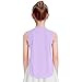 Girls Athletic Tank Tops Summer Workout Sleeveless Shirts for Yoga Running Gym Split Curved (Light Purple, 8-9 Years)