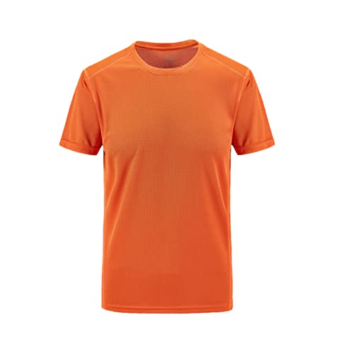 T-shirt d'été décontracté pour homme grande taille 4XL orange léger