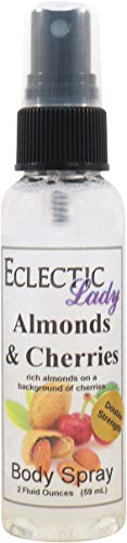 Eclectic Lady Almonds And Cherries Body Spray, Double Strength, 2 ounces, Body Mist for Women with Clean, Light & Gentle Fragrance, Cologne with Soft, Subtle Aroma For Daily Use