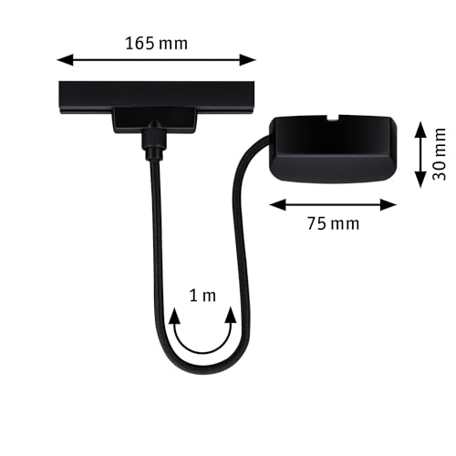 Paulmann 96916 URail cable infeed 1m max. 1000W black matt rail system - Image 3
