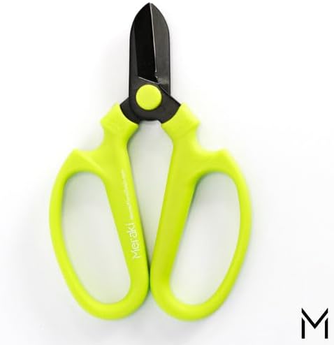 Flower Scissors With Black Carbon Steel Blades 6.7 Inch, Viburnum (Lime Green)