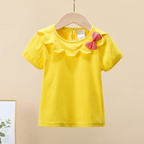 Crop Top for Girls 7to8 Under 5 Sleeve T Casual Outing Holiday 1 to 10 Years Crop Top for Girls 7to8 (Yellow, 3-6Months)2