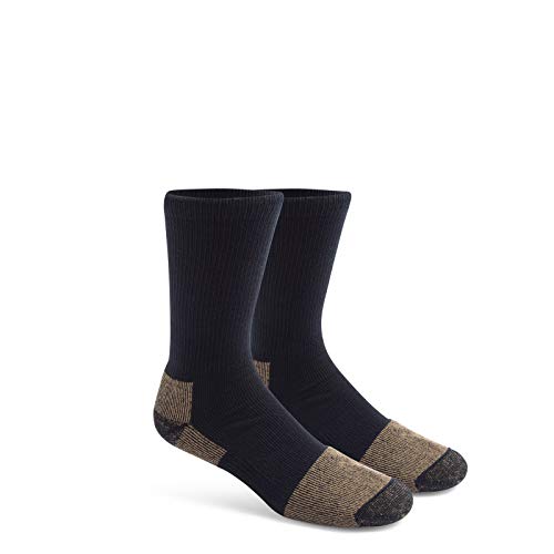 FOX RIVER Adult STEEL-TOE Lightweight Crew Sock 2 pack, Large, Black