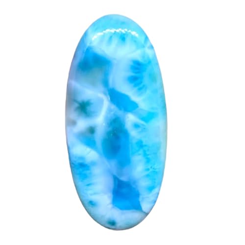 Larimar naturel cabochon ovale 61mm de qualité supérieure pour haute joaillerie
