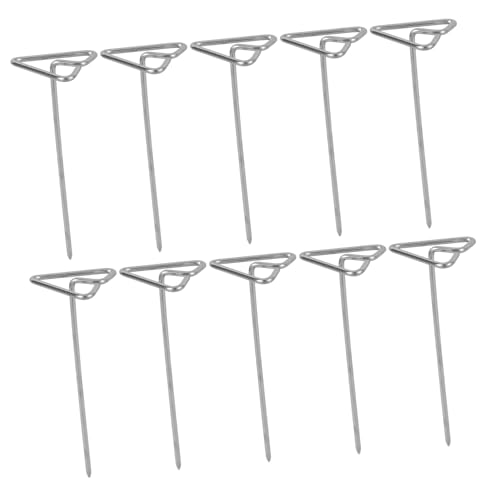 TOPPERFUN 10piezas Brochetas De Barbacoa De Metal Reutilizables Triangulares Para Asar Carne Suministros Para Barbacoa Portátiles Para Kebab