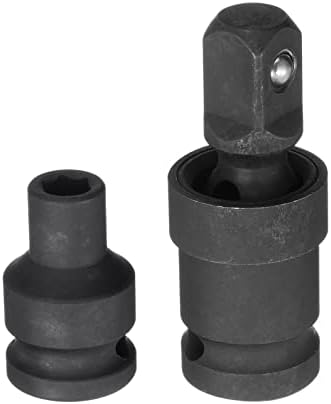 sourcing map 10mm Impact Shallow Socket 1/2" Drive CR-MO Steel with 360 Degrees Universal Joint Swivel Socket Adapter