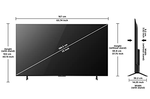 Image of TCL 189 cm (75 inches) Bezel-Less Full Screen Series Ultra HD 4K Smart LED Google TV 75P635 Pro (Black)