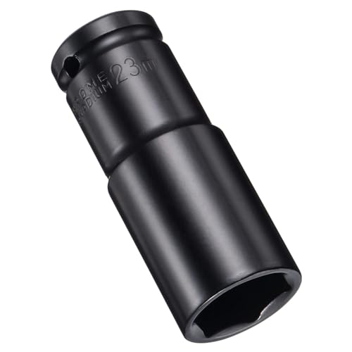 MACHSWON 2Pcs 1/2 Inch Drive - 23mm Deep Impact Socket with 6 Point Design, Heat-Treated Cr-V Steel 78mm Length, Metric Sizes