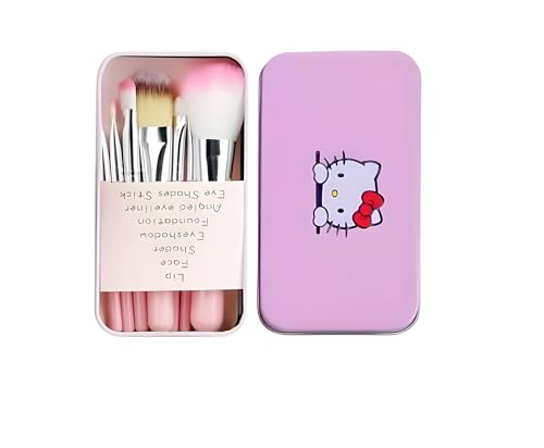 Image of SHISHI Tya 6155 Multicolour Makeup Kit and 7 Pink Makeup Brushes Set, 36H Waterproof Eyeliner Pencil with Pink Beauty Blender - (Pack of 10)