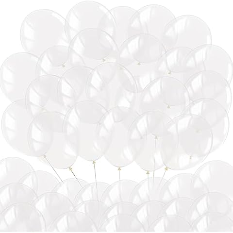 Neo LOONS® 100 pcs 5" Pastel Clear Premium Latex Balloons - Great for Kids, Adult Birthdays, Weddings, Receptions, Baby Showers, Water Fights, or Any Celebration Cover
