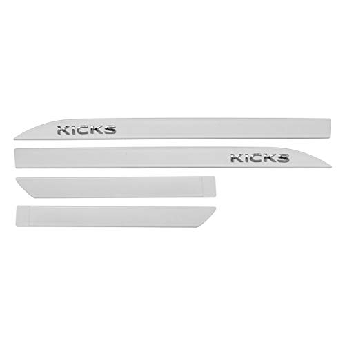 Jogo de Frisos Laterais Porta Nissan Kicks Branco Diamond Relevo Cromado