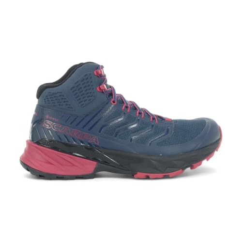 SCARPA Women's Rush Mid GTX Waterproof Gore-Tex Shoes for Hiking and Trail Running - Blue/Fuxia - 7-7.5