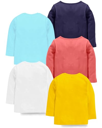 Kuchipoo Girls Regular Fit Half Sleeve Cotton Blend T-Shirt Pack of 5 (KUC-TSHRT-190-12-18 Months, Multi-Colred)