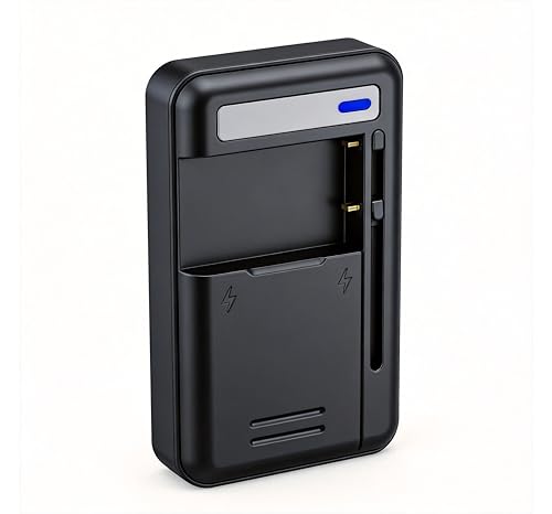 Universel 2en1 Chargeur De Batterie avec Port USB-C pour Batteries 29-66 mm Compatible avec Téléphones Mobiles Et Appareils Photo DSLR