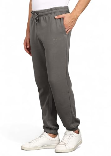 Image of Alan Jones Clothing Men's Regular Fit Mid Rise Fleece Jogger Regular Pants For Winterwear