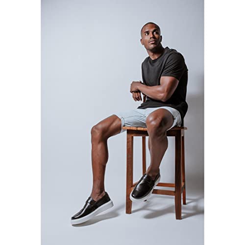 Sapato Iate Casual Masculino Linha Premium Couro Slip On Elite cor:Preto;Tamanho:42
