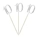 Silver Glitter 10th Birthday Centerpiece Sticks, 12-Pack Number 10 Table Topper Anniversary Party Decorations