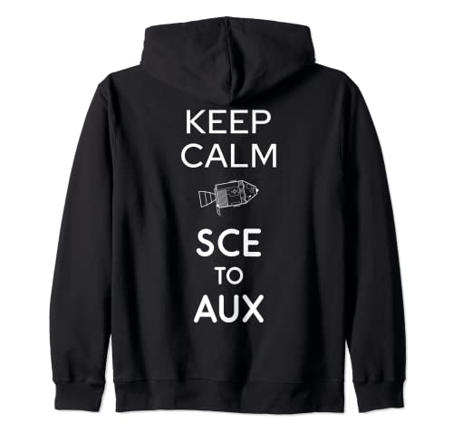 Keep Calm Sce to Aux come Saturn Science per Rocket Scientist Felpa con Cappuccio