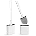 Price comparison product image Toilet Brush, 2 Pack Bathroom Silicone Toilet Brushes and Holder Sets with No-Slip Long Plastic Handle and Soft Flexible Bristles, Toilet Brushes with holders and Base for Anti-drip (White)